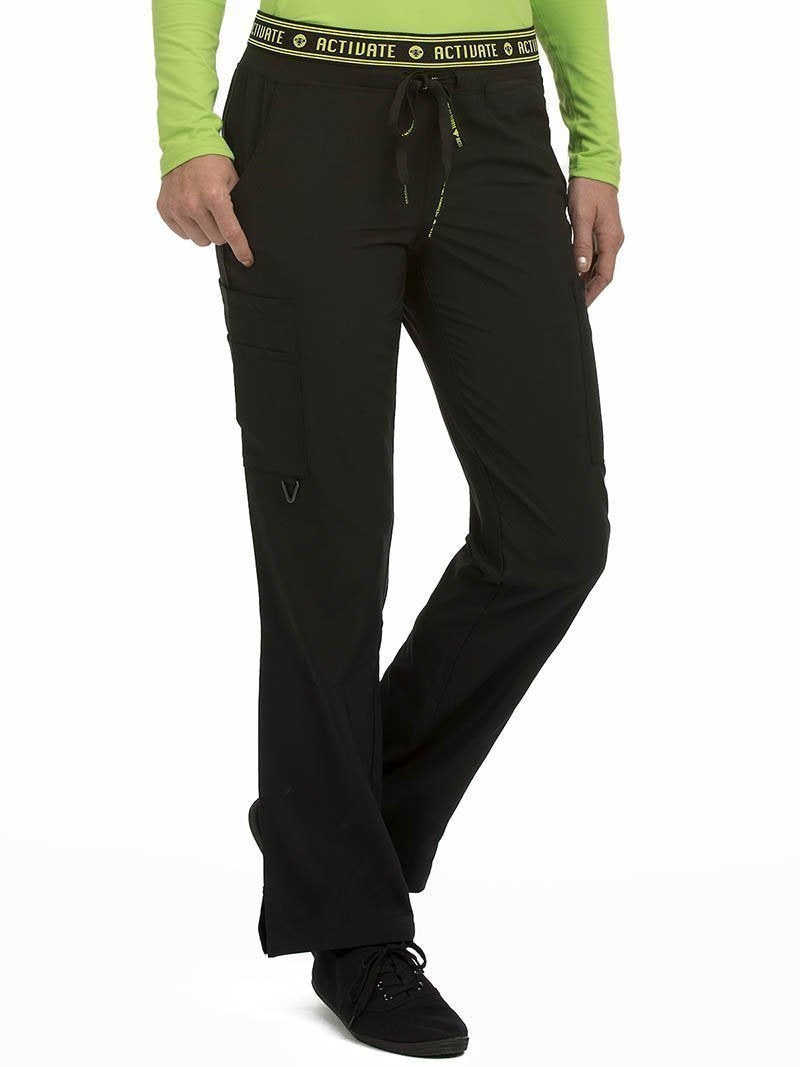 Med Couture 8758 ACTIVATE YOGA 2 CARGO POCKET PANT-BLACK
