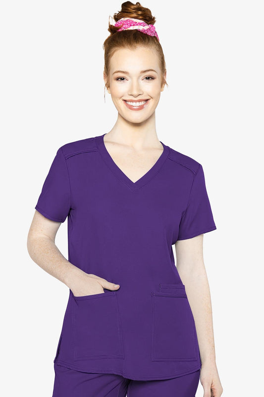 Med Couture 2411 Insight 3 Pocket Top - Grape